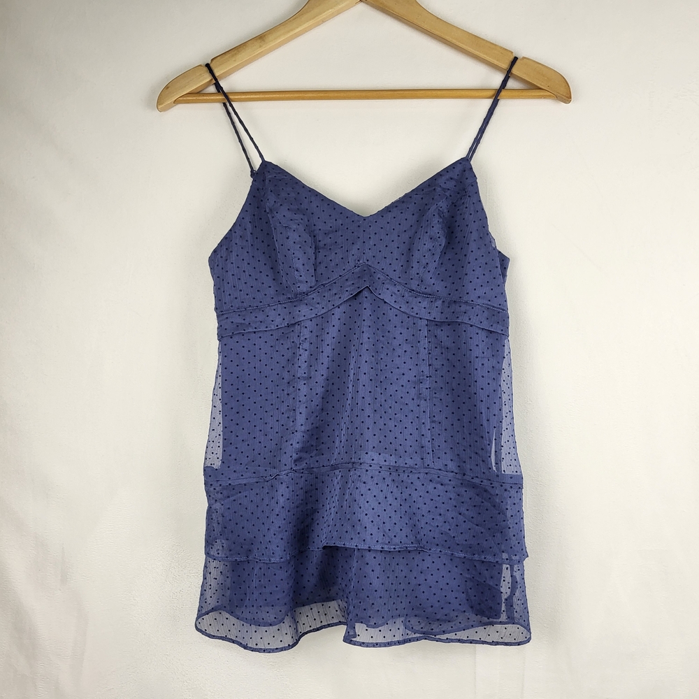 Vintage 2000's American Eagle Navy Sheer Dotted Layered Tank Top *New With Tags* - Picture 1 of 4